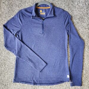 Carhartt Quarter Zip Pullover Mens S Slightly Fitted Force Blue Excellent